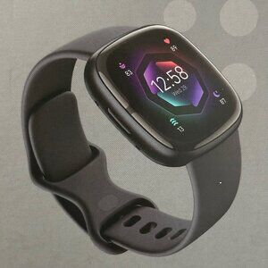 Fitbit Sense 2 Advanced Health & Fitness Smartwatch, Graphite, NWT + accessories